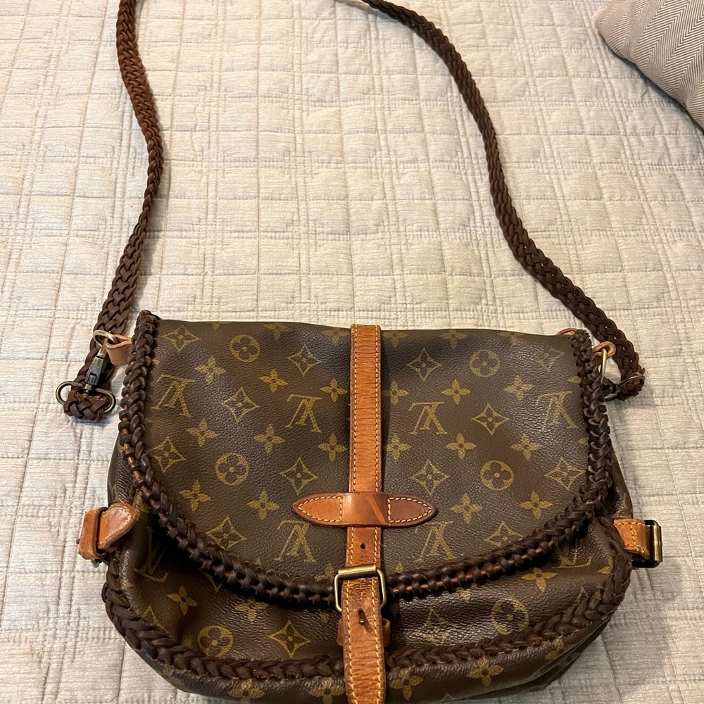 Louis Vuitton satchel. Repurposed by Vintage Boho